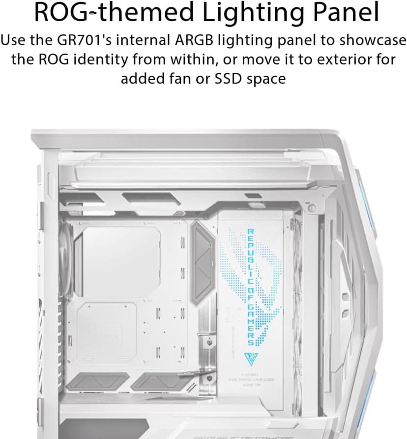 ASUS ROG Hyperion GR701 EATX Full-Tower Computer case with Semi-Open Structure, Tool-Free Side Panels, Supports up to 2 x 420mm radiators, Built-in Graphics Card Holder, 2X Front Panel Type-C