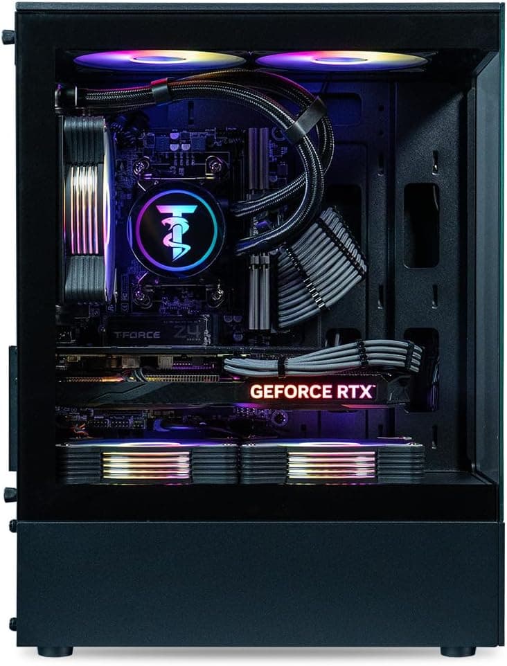 ViprTech Stryker 3.0 Liquid-Cooled PC - AMD Ryzen 7 (4.1GHz Turbo), RTX 3060 12GB, 32GB DDR4 3200, 1TB NVMe SSD, 700W PSU, WiFi BT, Win 11 Pro, RGB, Gaming Desktop Computer Prebuilt, Black
