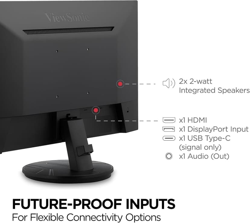 ViewSonic VX2416A 24 Inch 1080p 1ms 120Hz IPS Gaming Monitor with Eye Care, USB C, HDMI 1.4, and DisplayPort Inputs