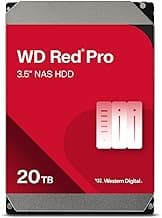 Western Digital 20TB WD Red Pro NAS Internal Hard Drive HDD - 7200 RPM, SATA 6 Gb/s, CMR, 512 MB Cache, 3.5" - WD201KFGX