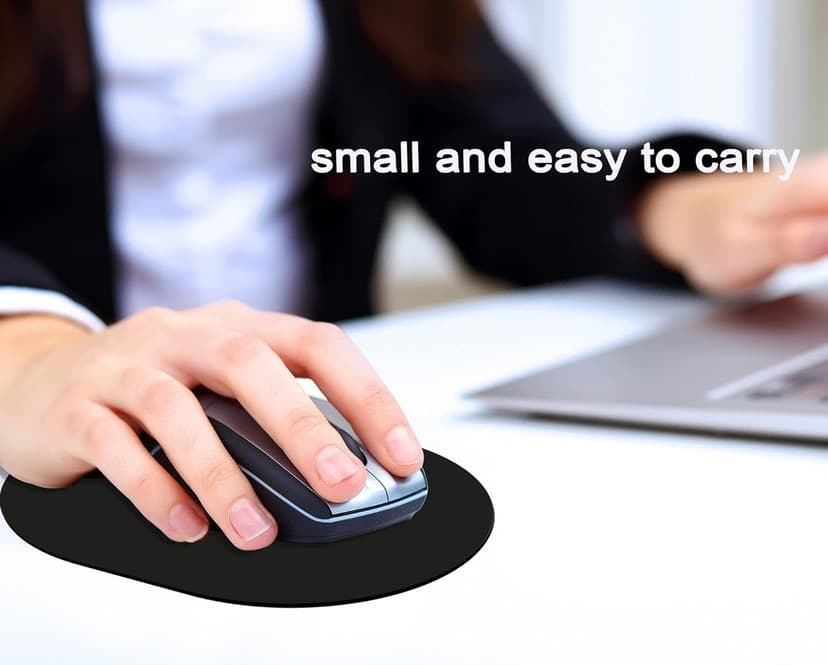 Small Mouse pad, Portable, Waterproof Non-Slip Rubber Bottom, Suitable for Wireless Mouse, Laptop Keyboard Tray for Both Men and Women, Office Travel Black 5.5x7.5in