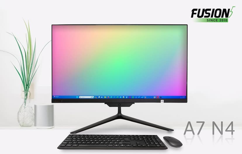 21.5" Full HD All in One PC Desktop Computer - Windows 11 Home - N4120 CPU, 4GB RAM, 128GB SSD, Dual-Band Wi-Fi, Bluetooth, Expandable HDD - AIO PC with Front Camera, Wireless Keyboard & Mouse