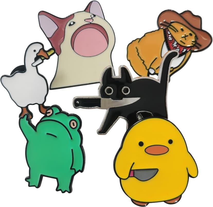6 Pcs Funny Enamel Pins - Cute Cool Spooky Meme Metal Brooch Pins for Backpacks, Hats, Bags, Jackets, Lanyards - Novelty Gifts for Adults, Teens, Women, Men (Style 4)