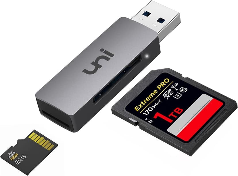 uni SD Card Reader, USB 3.0 SD Card Adapter High-Speed Micro SD Memory Card Reader Support SD/Micro SD/TF/SDHC/SDXC/MMC/UHS-I Card Compatible with Mac, Win, Linux, PC, Laptop, Chromebook, Camera
