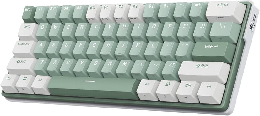 RK ROYAL KLUDGE RK61 Plus Wireless Gaming Keyboard, 60 Percent Mechanical Keyboard with Bluetooth/2.4Ghz/USB Wired, RGB Custom Keyboards for Win/Mac, PC Game, Hot Swappable Silent Linear Switch, Green