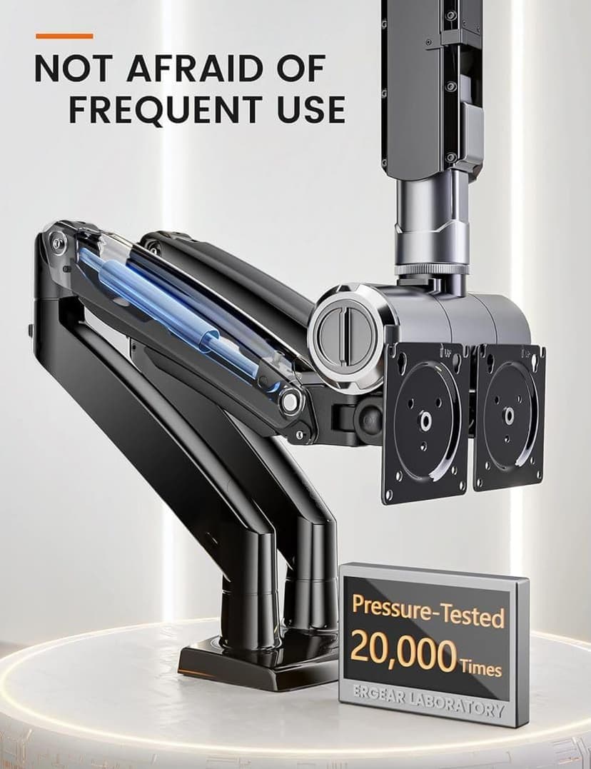 ErGear Dual Monitor Desk Mount up to 40 inches Screens, Max 26.4lbs Capacity Each, Heavy Duty Ultrawide Monitor Arm with USB Ports, Height Adjustable Monitor Stand, VESA 75x75mm or 100x100mm, Black