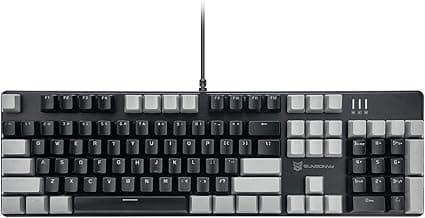 Mechanical Keyboard - Black Switch, Black & Grey Color, White Backlit, Hot Swappable, Wired, 104 Keys US Layout PC Gaming Keyboard