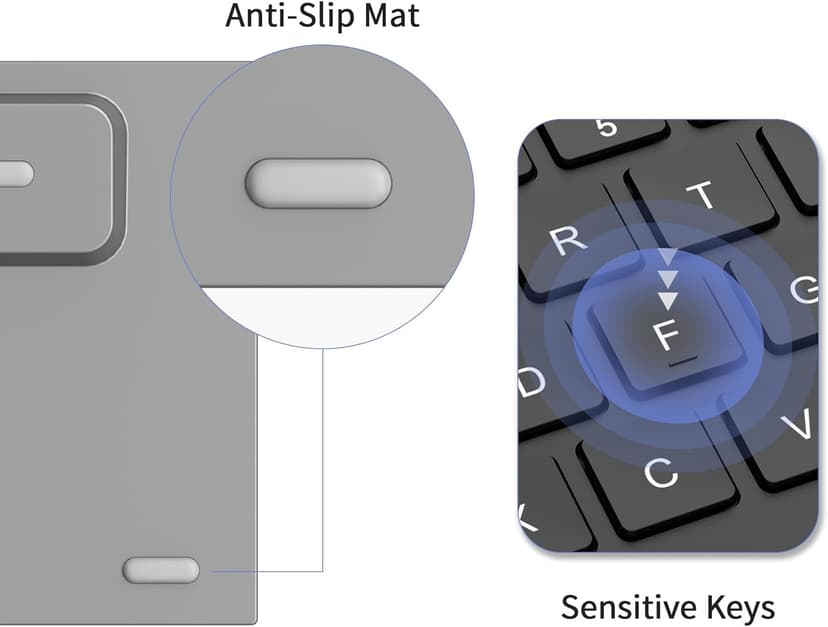 CZUR Rechargeable Bluetooth Keyboard with Touchpad, Portable Computer Keyboard with Trackpad, Wireless Ultra Slim Keyboard for PC/Laptop/Tablet/Phone