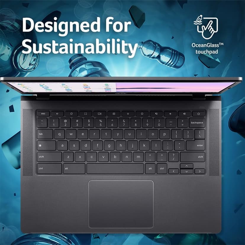Acer Chromebook Plus 514 Laptop with Google AI – 14" Full HD 1920 x 1080 IPS Display | Intel Core i3-N305 | 8GB LPDDR5 | 128GB SSD | Wi-Fi 6E | FHD Camera | Chrome OS | CB514-4H-38JA