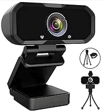 Webcam 1080p HD Computer Switch 2 Camera - Microphone Laptop USB PC Webcam with Tripod Stand, 110 Degree Live Streaming Widescreen Recording Pro Video Web Camera for Calling, Conferencing