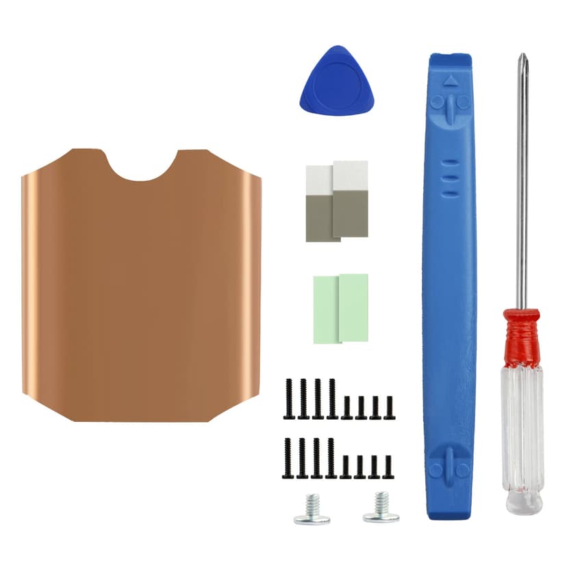 Heatsink Thermal Pad for Steam Deck SSD, M.2 2230 NVME SSD Copper Heat Sink Cooling Thermal Pastes Back Cover Opening Tools Back Screws Replacements Screwdriver Repair Kit for Stream Deck SSD
