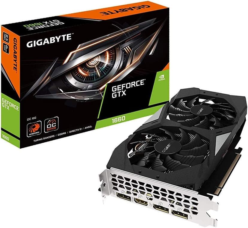 Gigabyte Gv-N1660OC-6GD GeForce GTX 1660 OC 6G Graphics Card, 2X Windforce Fans, 6GB 192-Bit GDDR5, Video Card