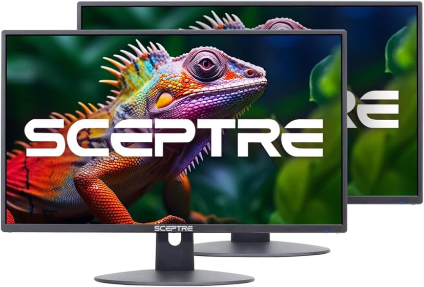 2X Pack - 24 Inch Monitor FHD 100Hz Computer Monitor, HDMI X2 VGA 99% sRGB Build-in Speakers, VESA Mount, Tilt, Professional and Gaming Monitor – Machine Black, 2X Pack, 2PACKXE248W