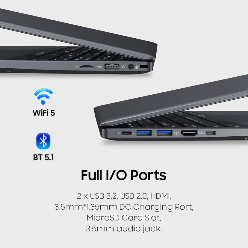 Laptop Computer with MS Office 2024, 1TB SSD, 12GB RAM Laptops, Quad Core N95 Processor, 15.6" FHD IPS Display, Win11 Laptop Support Fingerprint, WiFi 5, BT 5.0, USB-C, HDMI, Black