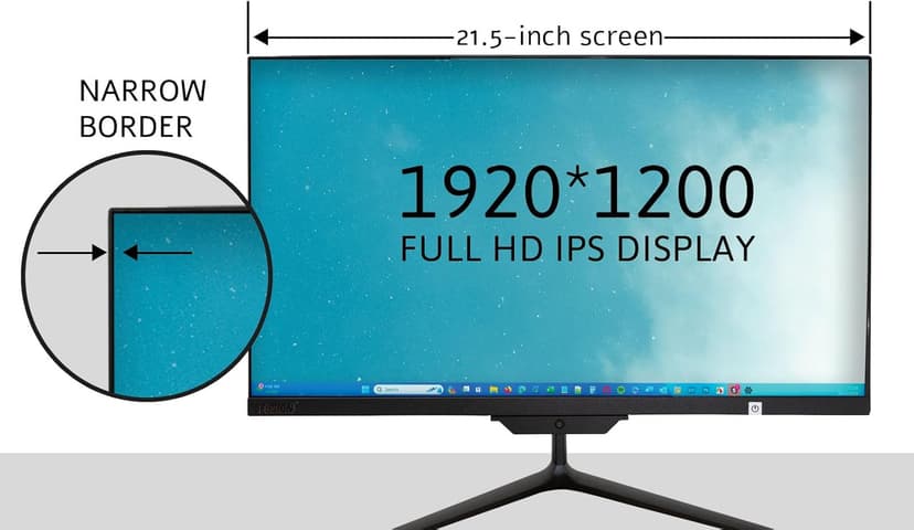 21.5" Full HD All in One PC Desktop Computer - Windows 11 Home - N4120 CPU, 4GB RAM, 128GB SSD, Dual-Band Wi-Fi, Bluetooth, Expandable HDD - AIO PC with Front Camera, Wireless Keyboard & Mouse
