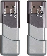 PNY 128GB Turbo Attaché 3 USB 3.0 Flash Drive, Silver (Pack of 2)