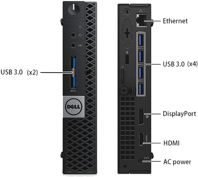 Dell Mini PC OptiPlex 7040 Desktop Computers with Dual 24 inch KOORUI Monitor,Micro PC, Intel i7-6700T 32GB Ram 1TB M.2 NVMe SSD,AX210 Built-in WiFi 6e & Bluetooth 5.2, HDMI, Windows 11 Pro (Renewed)