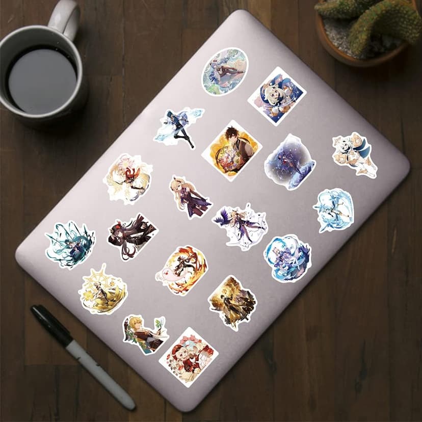 Genshin Impact Stickers 100pcs Video Game Stickers Waterproof Vinyl for Laptop Hydroflask Water Bottle Skateboard Luggage (100, Game)