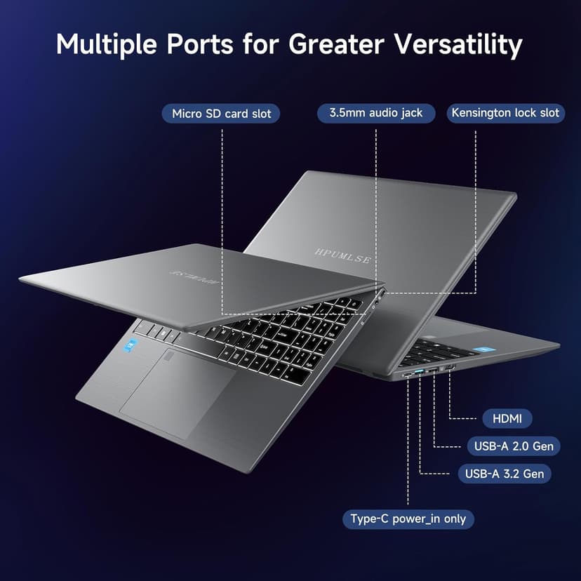 Windows11 Intel Laptop 15.6”HD Display（Celeron N5095）16GB RAM 256GB SSD Storage，With Free Office 2024 | Fingerprint Unlock | Privacy Camera | Backlit Keyboard，Suitable for Student and Business