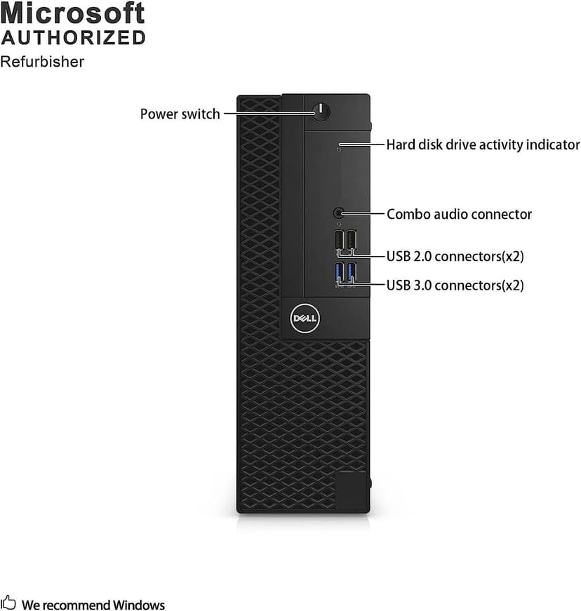 Dell Optiplex 3050 SFF Desktop Computer PC, Intel Quad Core i5-6500 up to 3.6GHz, 16GB DDR4, 256GB SSD, WiFi, 4K Support, DP, HDMI,Windows 10 Pro 64 Bit English/Spanish/French(Renewed)