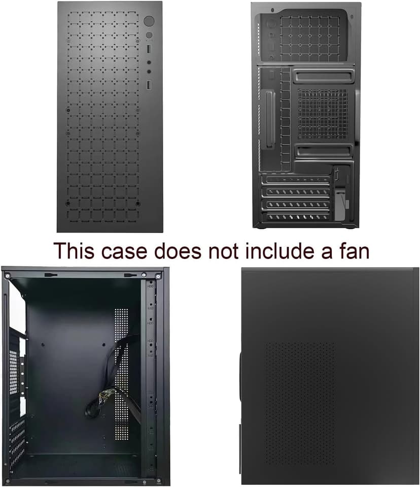 matx case,itx case,High Airflow Micro ATX PC Case, Support MATX, Mini-ITX, Micro ATX case Slim with USB3.0x1 I/O Port, Black Without Fans