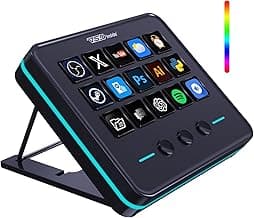 VSDINSIDE Macro Keypad, Stream Controller Deck Gaming Streaming Shortcut Keyboard, 18 Programmable Keys Customizable Visual AI Pad USB Soundboard for OBS, YouTube, Desk Office Setup, Laptop, PC, Mac