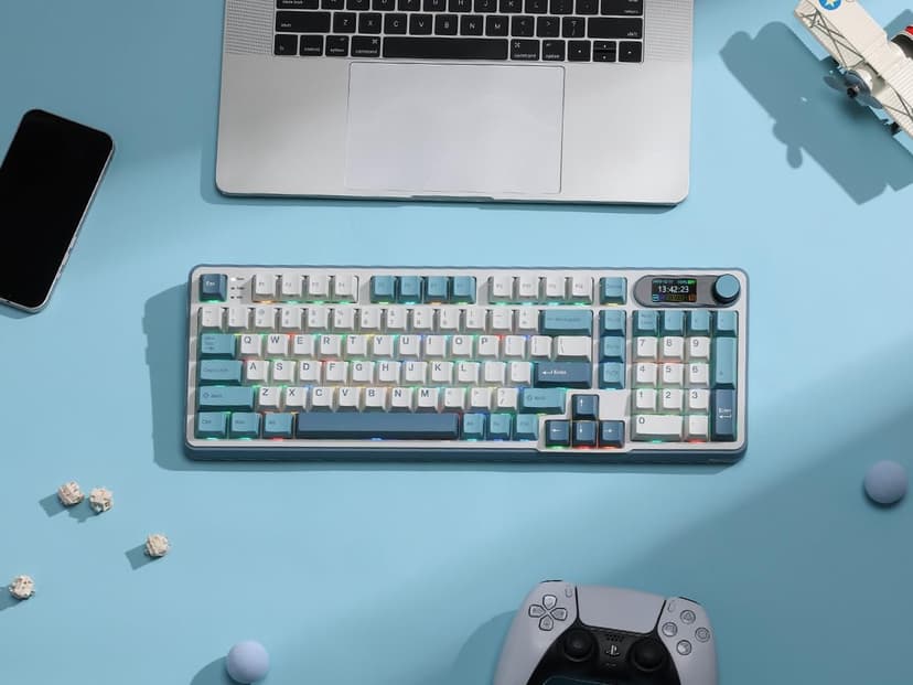 RK ROYAL KLUDGE S98 Mechanical Keyboard w/Smart Display & Knob, Top Mount 96% Wireless Mechanical Keyboard BT/2.4G/USB-C, Hot Swappable, Software Support, Creamy Sounding, 98 Keys