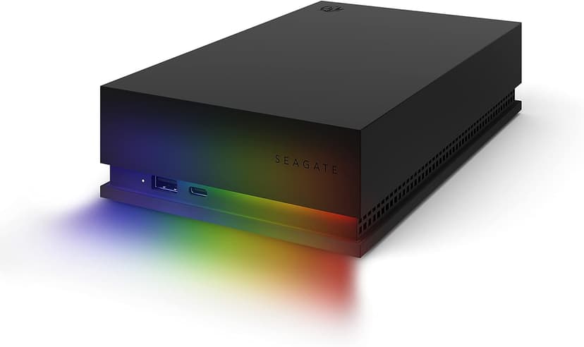Seagate FireCuda Gaming Hub External Hard Drive HDD 8TB - USB 3.2, Customizable RGB LED lighting, Dual forward-facing USB for Desktop PC with Rescue Services (STKK8000400)