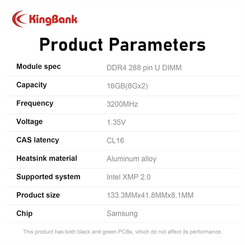 RGB Desktop Computer Memory Ram DDR4 16GB(2x8GB) 3200MHz 1.35V CL16 XMP2.0 Overclocking with Heatsink for Desktop Computer Gaming/Office/PS