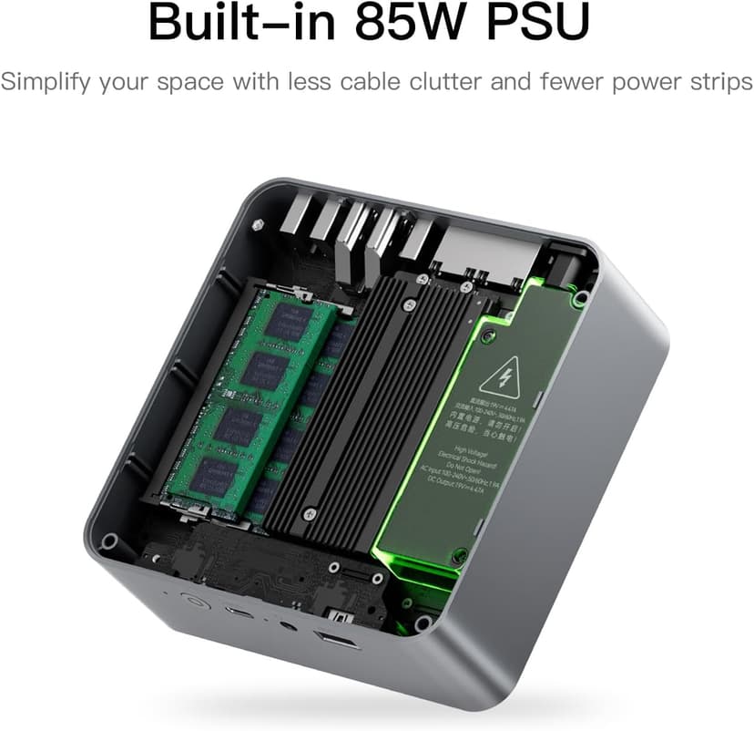 Beelink Mini PC, EQi12 Mini Computers Intel i5-1235U(Up to 4.4GHz) 10C/12T, Micro PC 16GB DDR4 RAM 500GB M.2 NVMe SSD, Desktop Computer 4K@60Hz/HDMI&DP/WiFi6/BT5.2/Gigabit Ethernet/HTPC/W-11 Pro