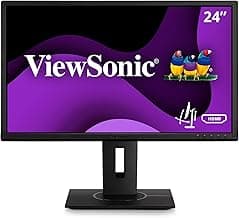 ViewSonic VG2440 24 Inch IPS 1080p Ergonomic Monitor with HDMI, DisplayPort, VGA, USB Inputs for Home and Office