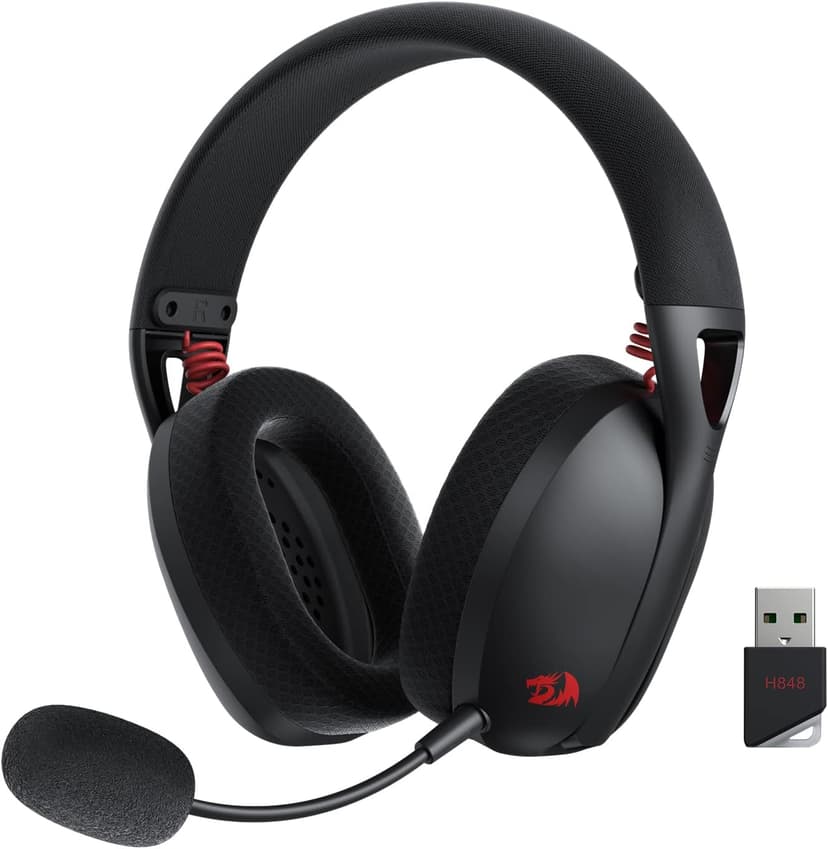 Redragon H848 BT Wireless Gaming Headset - Lightweight - 7.1 Surround Sound - 40MM Drivers - Detachable Microphone - Multi Platforms for PC, PS5/4/3, Switch, Mobile