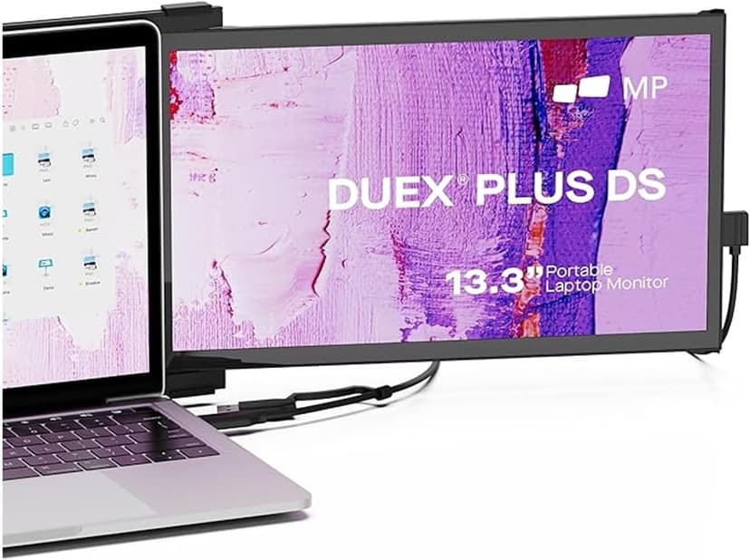2025 Mobile Pixels Duex Plus DS 13.3" Portable Monitor, USB Type-C/HDMI Plug and Play Laptop Screen Extender, FHD 1080P Laptop Monitor, Compatible with Windows/Mac