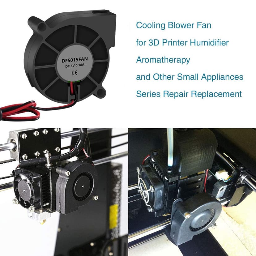 4PCS 5015 Fan 5V Blower Cooling Fan 50x50x15mm Fan with 2 Pin Terminal for 3D Printer Hotend Extruder Heat Sinks Humidifier Aromatherapy Repair Replacement(5V 0.25A)