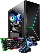 Gaming PC Desktop, Intel Core i7 up to 3.9GHz, 16G RAM, 512G SSD,AMD RX580 8GB DDR5, 900M WiFi, BT 5.4, RGB Fan x6, RGB Keyboard Mouse Set, Windows 11 Pro