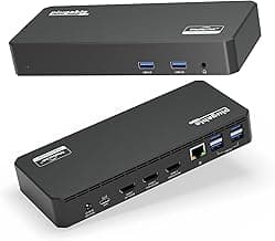 Plugable USB C Triple Display Docking Station with Laptop Charging, for Thunderbolt, USB4, or USB-C Systems, Compatible with Windows, macOS, ChromeOS laptops (3X HDMI, 6X USB 5Gbps Ports, 100W PD)