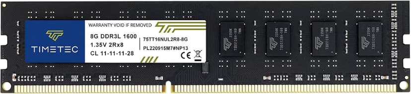 Timetec 8GB DDR3L / DDR3 1600MHz (DDR3L-1600) PC3L-12800 / PC3-12800 (PC3-12800U) Non-ECC Unbuffered 1.35V / 1.5V CL11 2Rx8 Dual Rank 240 Pin UDIMM Desktop PC Computer Memory RAM Module Upgrade (8GB)