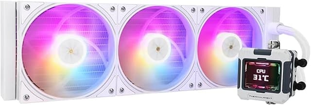 Thermalright FW 360 White ARGB-360mm AIO CPU Liquid Cooler,IPS LCD Screen with 320 * 240 Resolution,for AM4/AM5/Intel LGA1700,‘2.4 inch’Magnet-Absorbent LCD Screen for Images -White