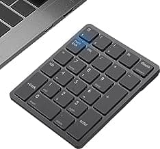 havit Bluetooth Number Pad Wireless Numeric Keypad Numpad 26 Keys Portable Mini Financial Accounting Rechargeable Numeric Pad for Windows Laptop Desktop, PC, Notebook (Black)
