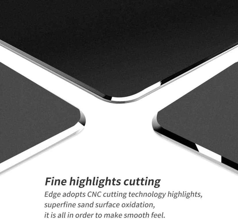 Vaydeer Hard Metal Mouse Pad for Desk Black Metal Aluminum Mouse Pad Mat Smooth Magic Ultra Thin Double Side Mouse Mat Waterproof for Gaming and Office, 9.05X7.08 Inch