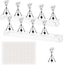 Acrylic Nail Art Display Stand - Magnetic Tips Practice Holder With 54 Pcs Reusable Adhesive Putty for DIY Painting - Stand Kit (Silver)