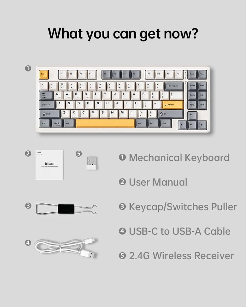 Wireless Mechanical Keyboard,Gasket Mounted with Creamy Sound,Bluetooth/2.4GHz/USB-C,Custom Hot Swappable,RGB Backlit,75% Compact Layout for Gaming/Typing/Win/Mac/PC (Retro Beige,Linear Switch)