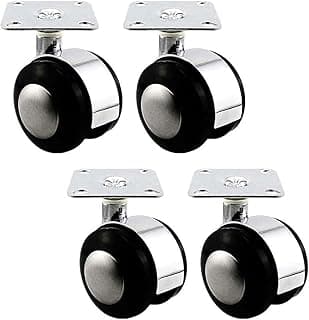 4 Pcs Swivel Castor Wheel,2 Inch Heavy Duty Plate Caster Wheel,Furniture Alloy Decorative Wheels,360 Degree Silence Rotating,Small Shelf,Bookcases Replacement Casters Wheels