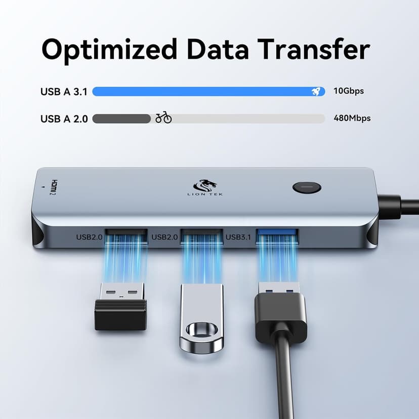 USB C Docking Station Dual Monitor, LIONWEI Laptop USBC Dock Multiport Adapter with 2 4K HDMI, 3 USB-A/3.0/2.0, 100W Power Delivery, 6-in-1 for MacBook/Surface/Lenovo/Dell/HP