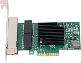 PCIe X4 Gigabit Network Card, 4 Port 1000Mbps Ethernet Adapter, for Desktop PC, Workstation, Server with 8 LED Indicators, Supports Wins Server, VMware ESX