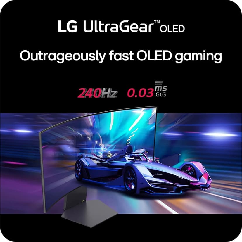 LG 39" Ultragear OLED Curved Gaming Monitor - WQHD 240Hz, 0.03ms, NVIDIA G-Sync Compatible, 800R Curvature, USB Type-C, DisplayHDR True Black 400