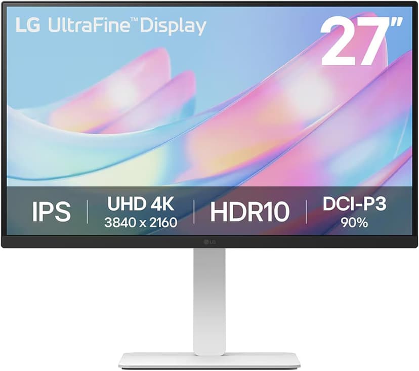 LG 27US550-W 27" 4K (3840x2160) UHD Ultrafine IPS Computer Monitor with HDR10, DCI-P3 90%, USB-C, Adjustable Stand, 3-Side Borderless Design, White