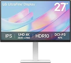 LG 27US550-W 27" 4K (3840x2160) UHD Ultrafine IPS Computer Monitor with HDR10, DCI-P3 90%, USB-C, Adjustable Stand, 3-Side Borderless Design, White