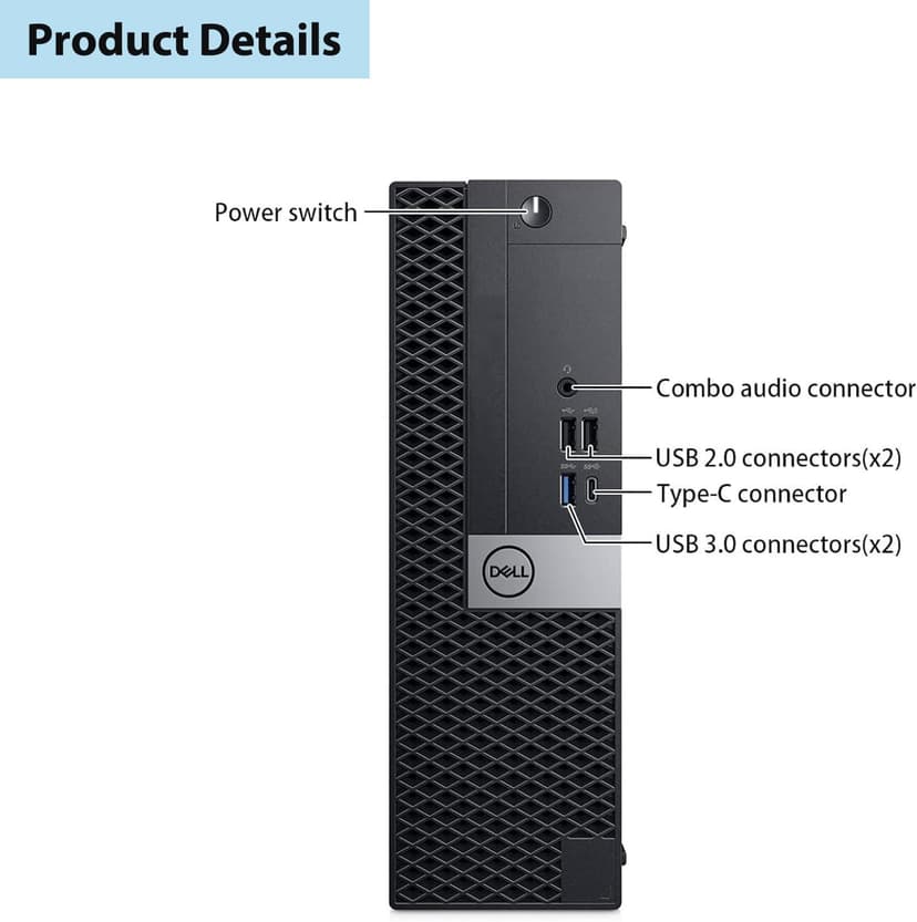Dell Optiplex 7050 SFF PC Desktop Computer PC Setup, 24" FHD Monitor, Intel Core i5-7500 3.4GHz Up to 3.8GHz, 512GB SSD, 16GB RAM, RGB Keyboard, Mouse, DP Cable, Win 10 Pro(Renewed)