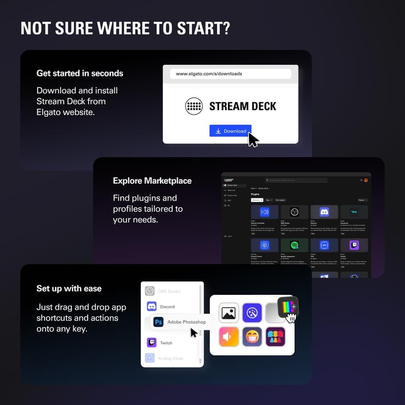 Elgato Stream Deck MK.2 – Studio Controller, 15 macro keys, trigger actions in apps and software like OBS, Twitch, ​YouTube and more, works with Mac and PC